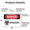 Signmission Biohazard Danger Sign, Aluminum, 18in W x 12in L, 2PK OS-2PACK-DS-A-1218-L-1933 - alternate 2